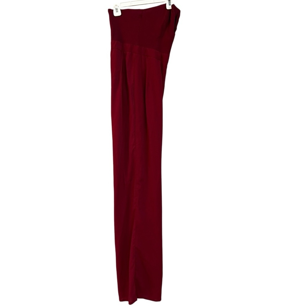 Tobi Women's Strapless Burgundy Formal Wide Leg Jumpsuit S Party Cocktai… - Picture 3 of 7